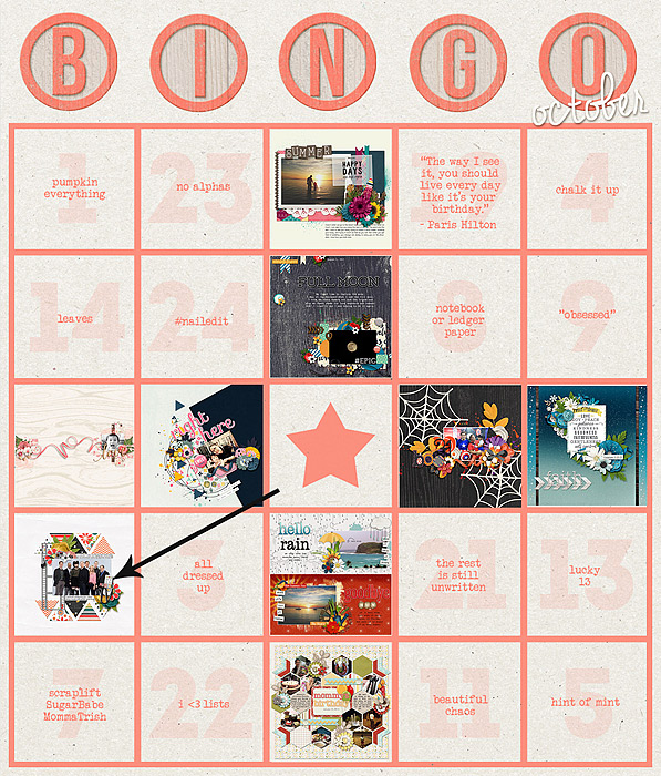 October 2015 Bingo Tracker