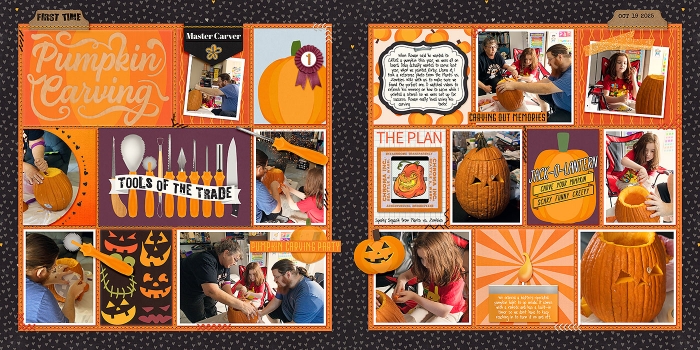 October 2025 - first time pumpkin carving - full