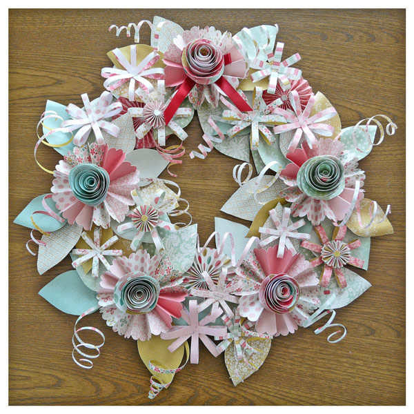 Paper flower wreath