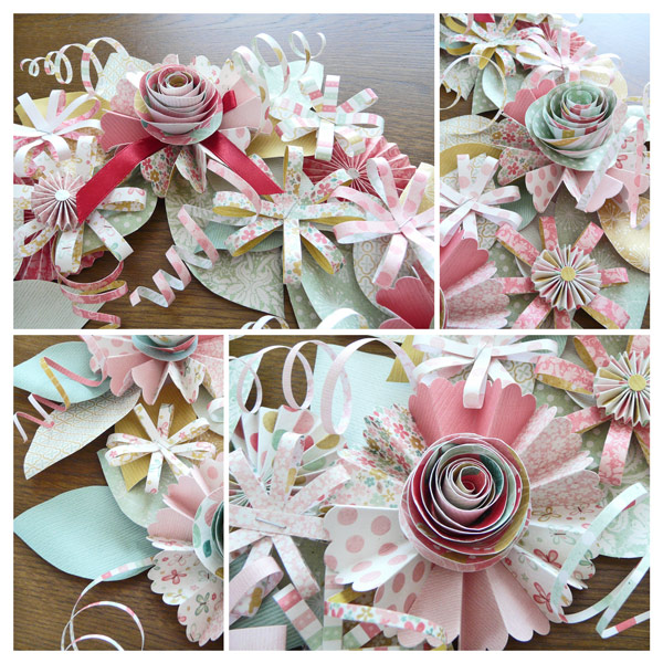 Paper flower wreath