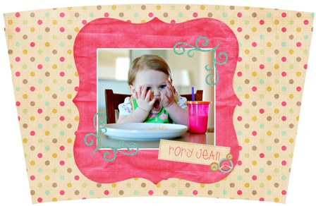 Personalized sippy cup insert