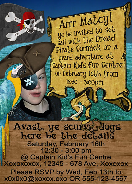 Pirate birthday invite