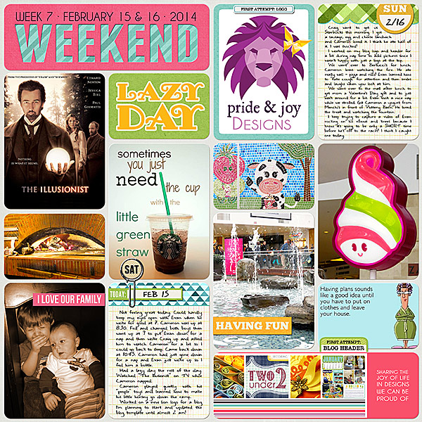Project Life 2014 (Week 7, Days 6 & 7): Lazy Day & Mall Trip