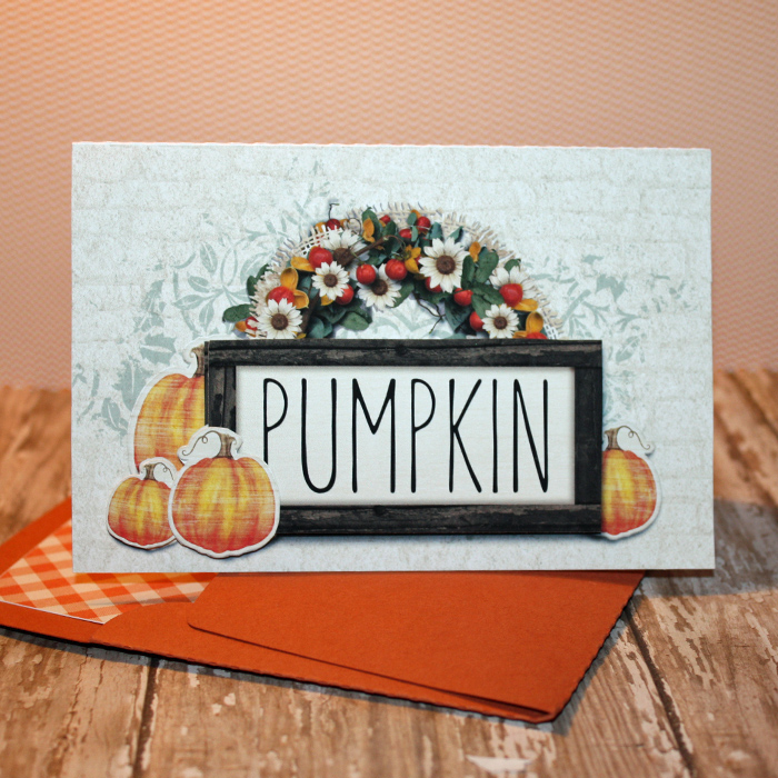 Pumpkin card with matching envie