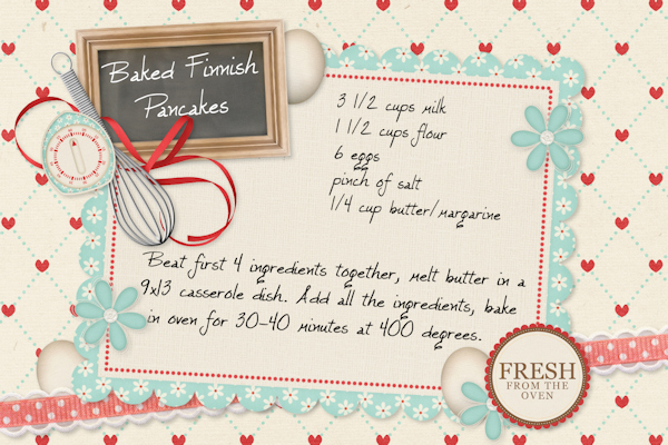 Recipe card - Baked Finnish Pancakes