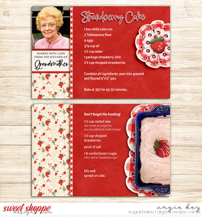 Recipe Cards: Strawberry Cake