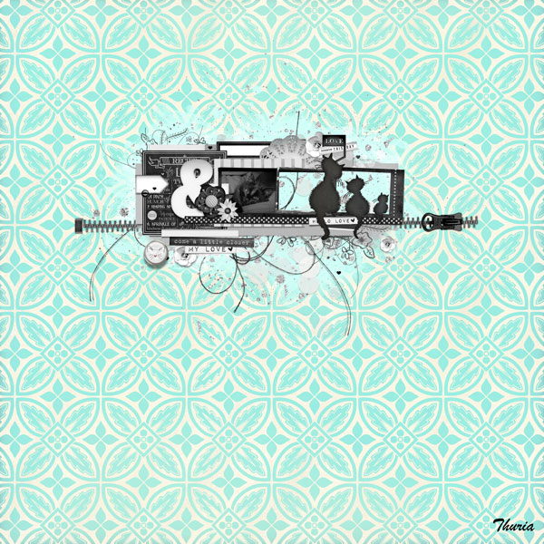 Scrap-A-Thon - Challenge 15 - B&W on colorful background