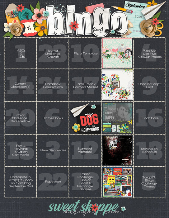 September 2018 Bingo Card