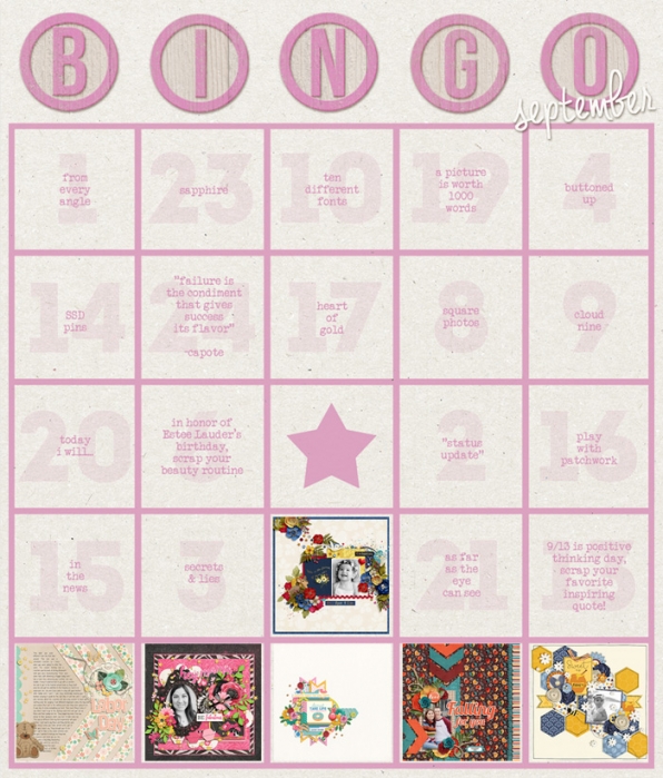 September Bingo Card