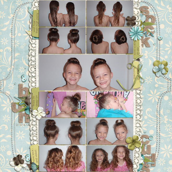 sock bun curls