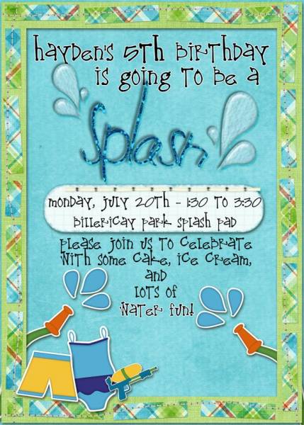 Splash Pad Birthday Invite