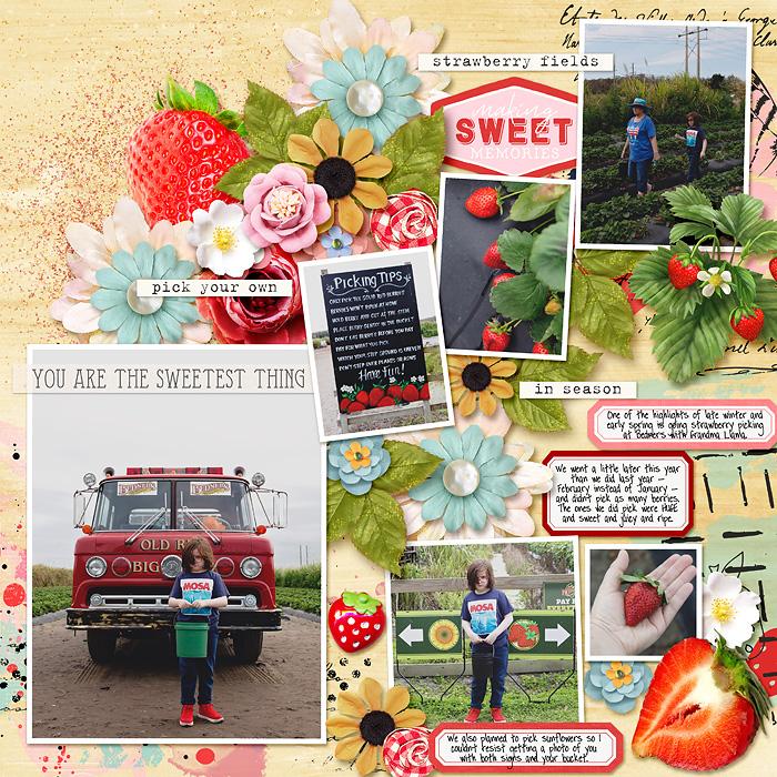strawberry picking - left