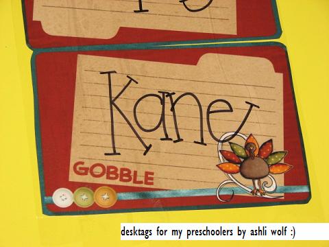 stuffed desktags for my preschoolers