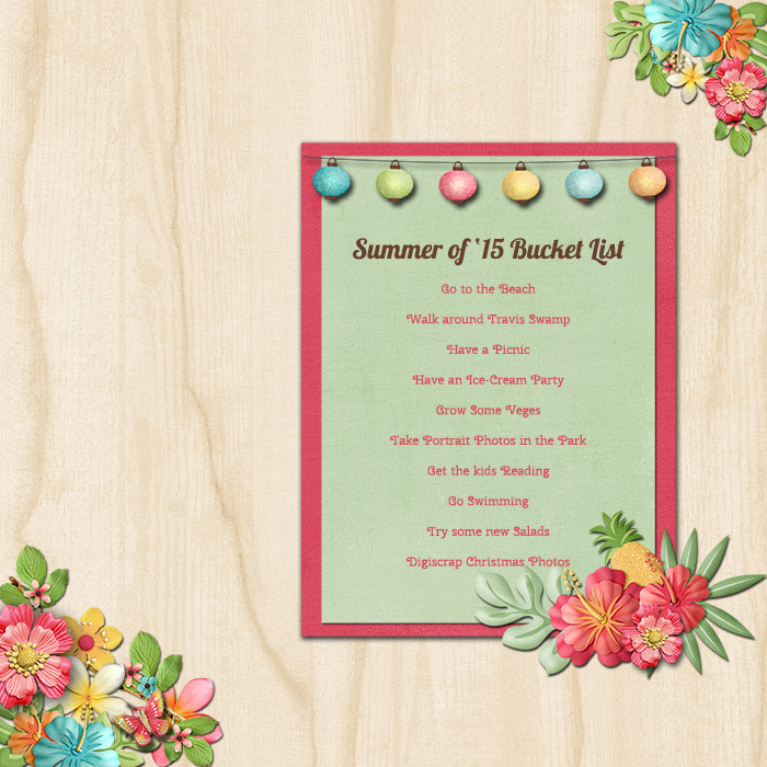 Summer of'15 Bucket List