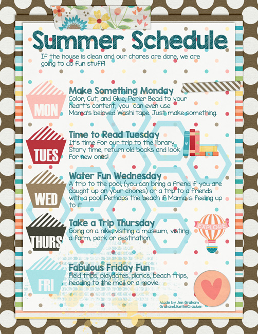 Summer Schedule Fun Activities