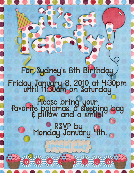 Sydney's Birthday Invite