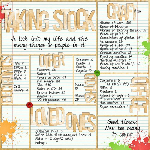 Taking stock
