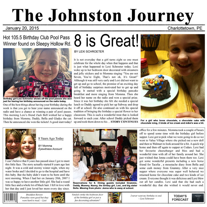 The Johnston Journey - Lexi's Birthday Edition