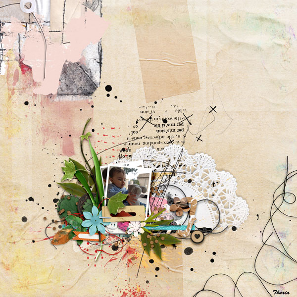 This & That - Challenge 1a - Scrap with leaves