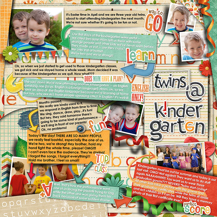 Twins at kindergarten
