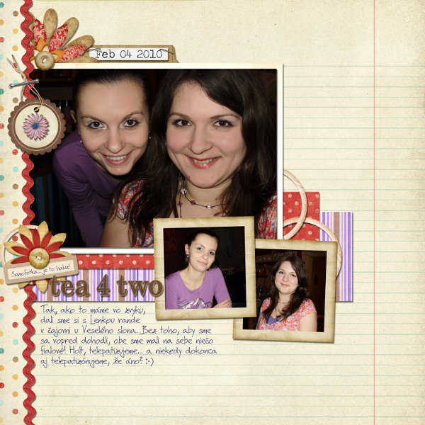Two lassies wearing purple :)