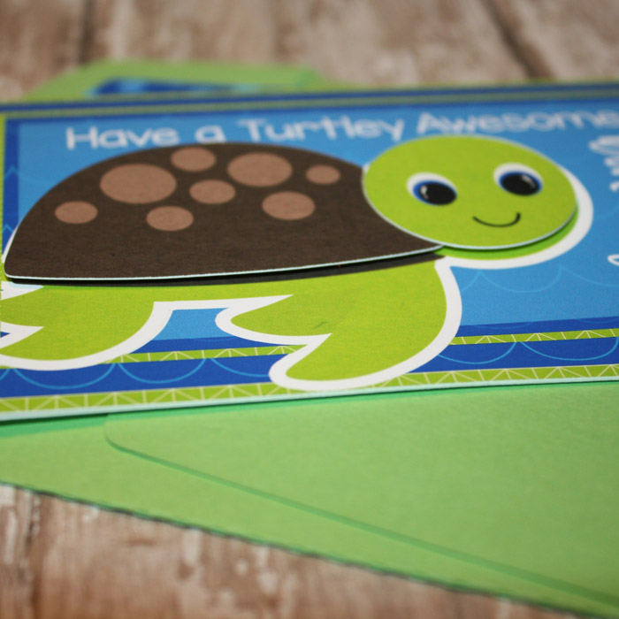 up close Turtley Awesome Birthday card