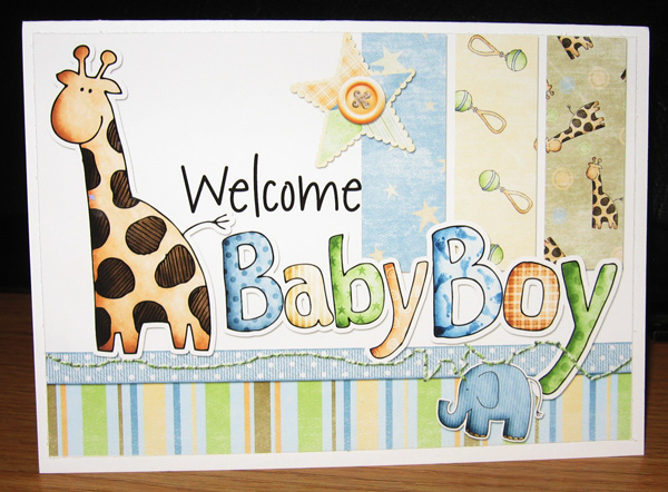 Welcome Baby Boy Hybrid Card