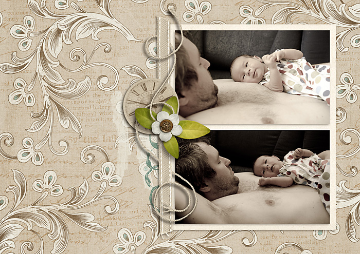 With daddy on couch