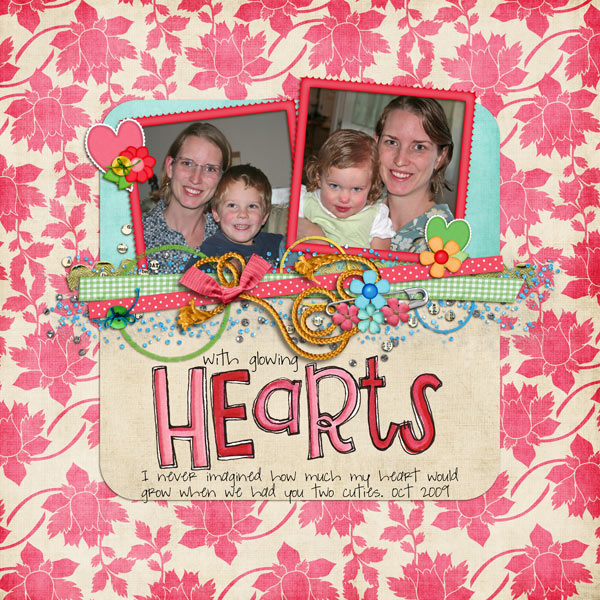 with glowing Hearts