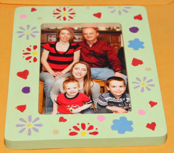 Circles, Flowers, and Hearts Picture Frame