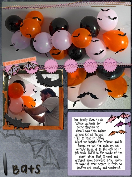 October album - bat balloon garland