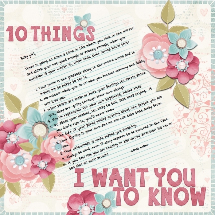 I want you to know