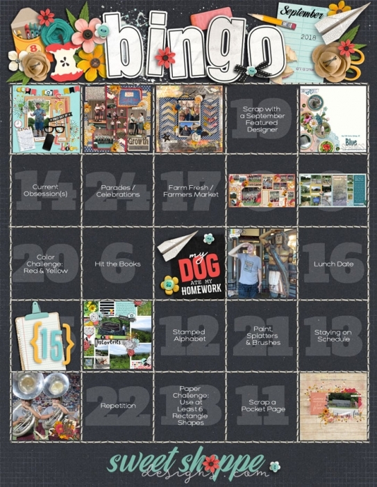 September 2018 Bingo Card