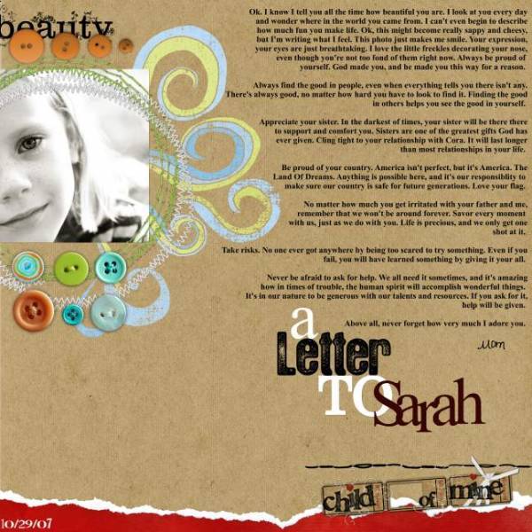 A Letter To Sarah