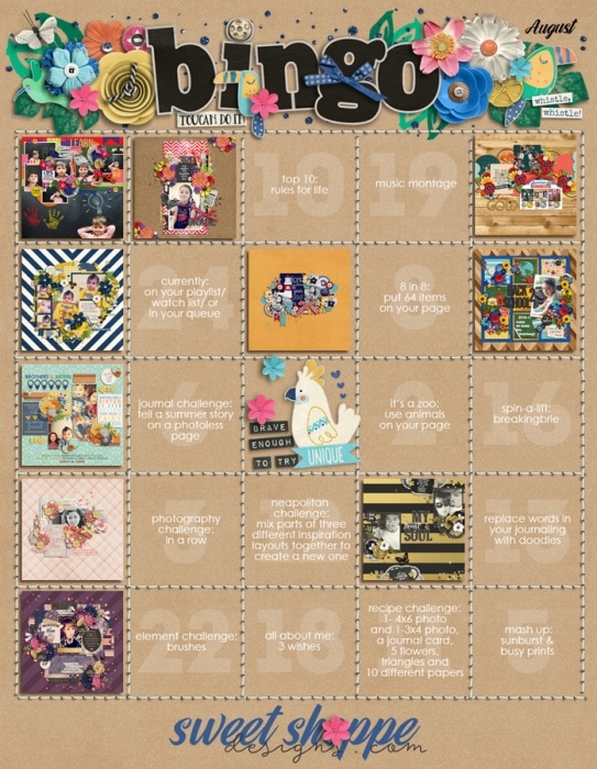 August  2015 Bingo