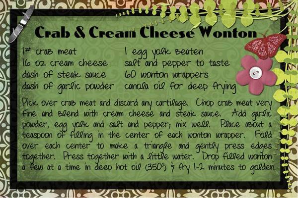 Crab &amp; Cream Cheese Wonton