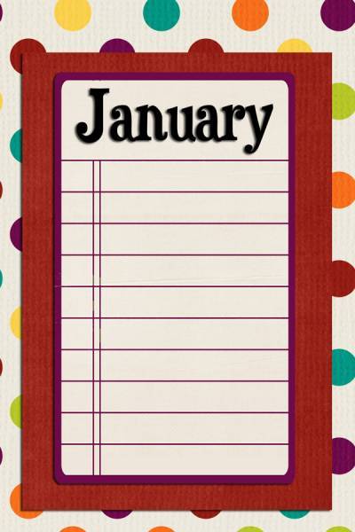 January Birthday Book Page