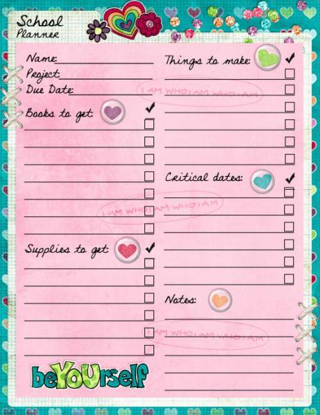 Tween School Planner