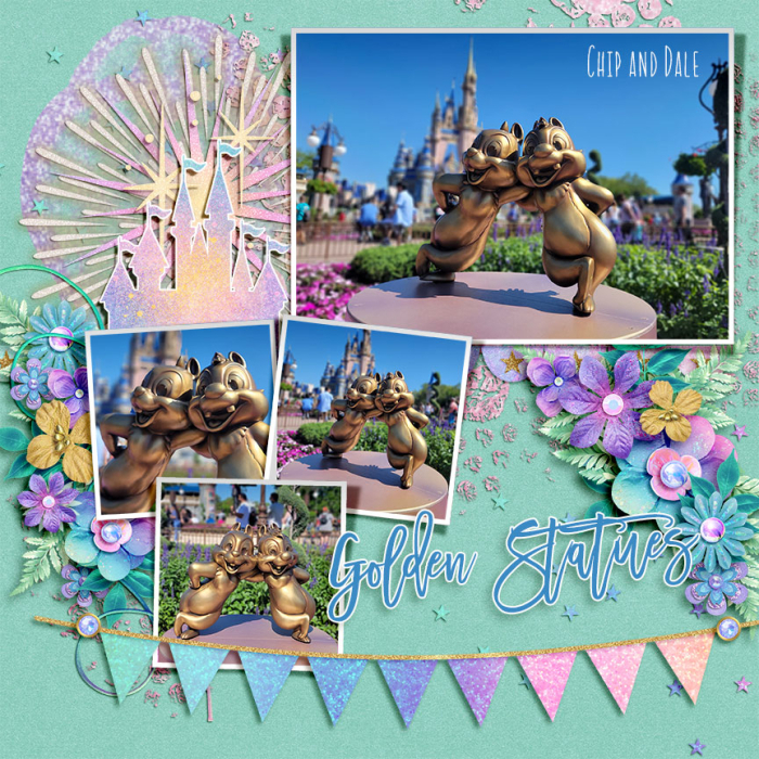 Chip and Dale golden Statues