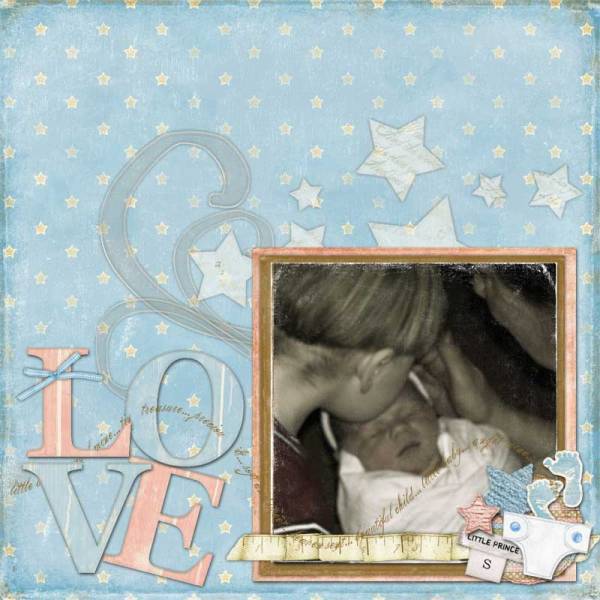 First kiss for baby brother