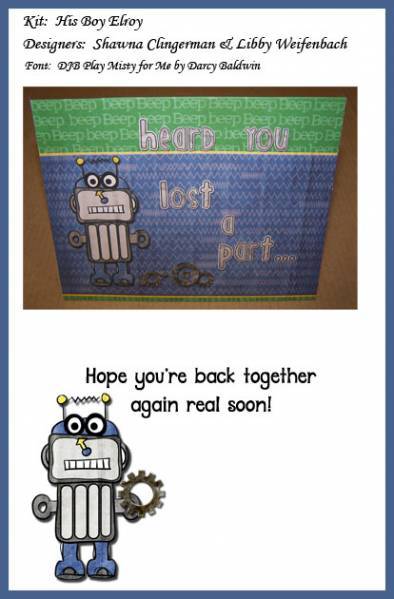Get Well Card:  Lost a part?
