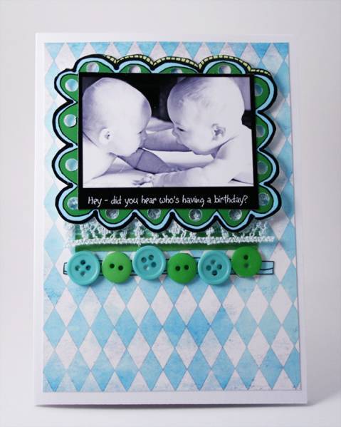 Twins First Birthday Card