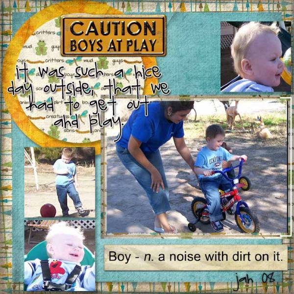 Boys playing outside