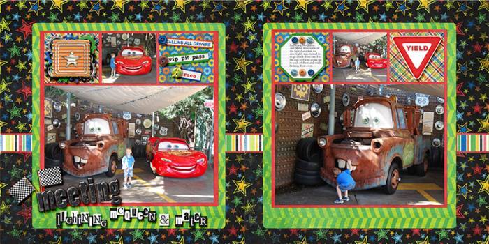 Meeting Lightning McQueen and Mater