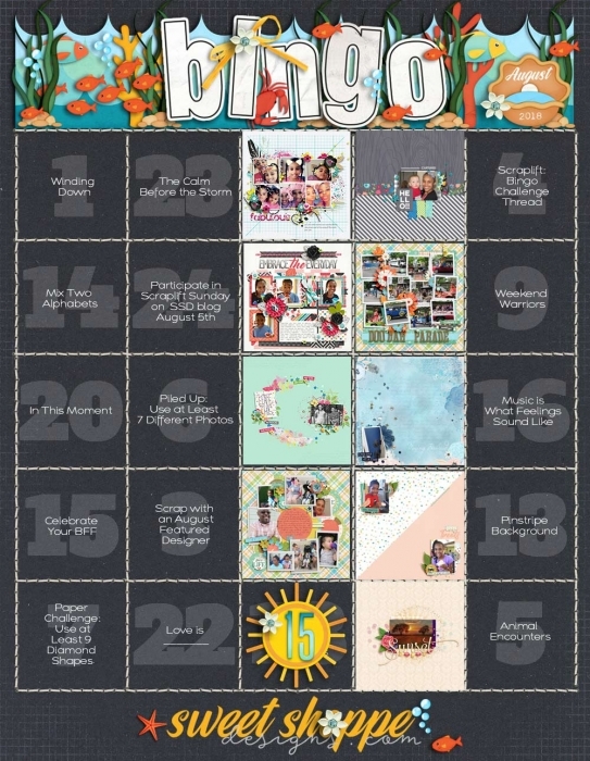 August 2018 Bingo Card