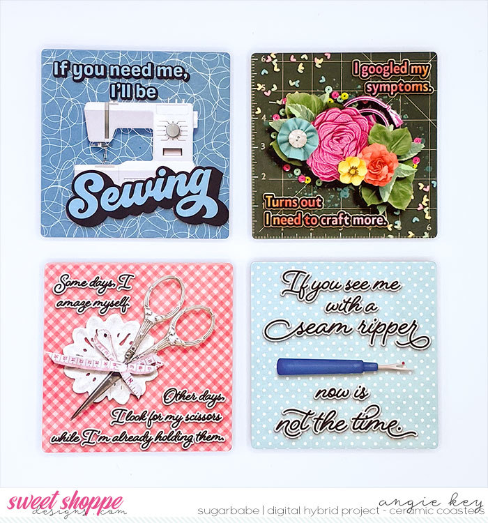 Sewing Themed Ceramic Coasters