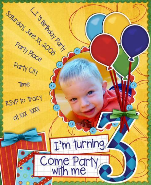 3rd Birthday Invitation