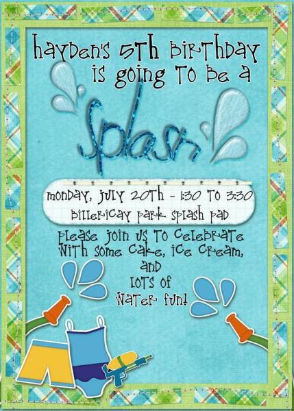 Splash Pad Birthday Invite
