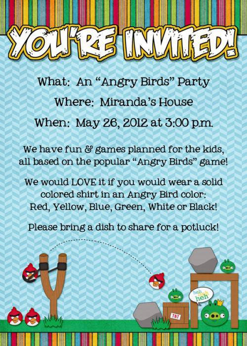 Angry Birds Invitation