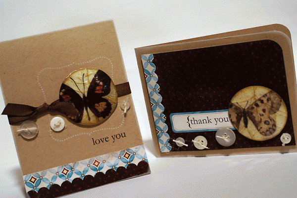 cracked glass butterfly cards
